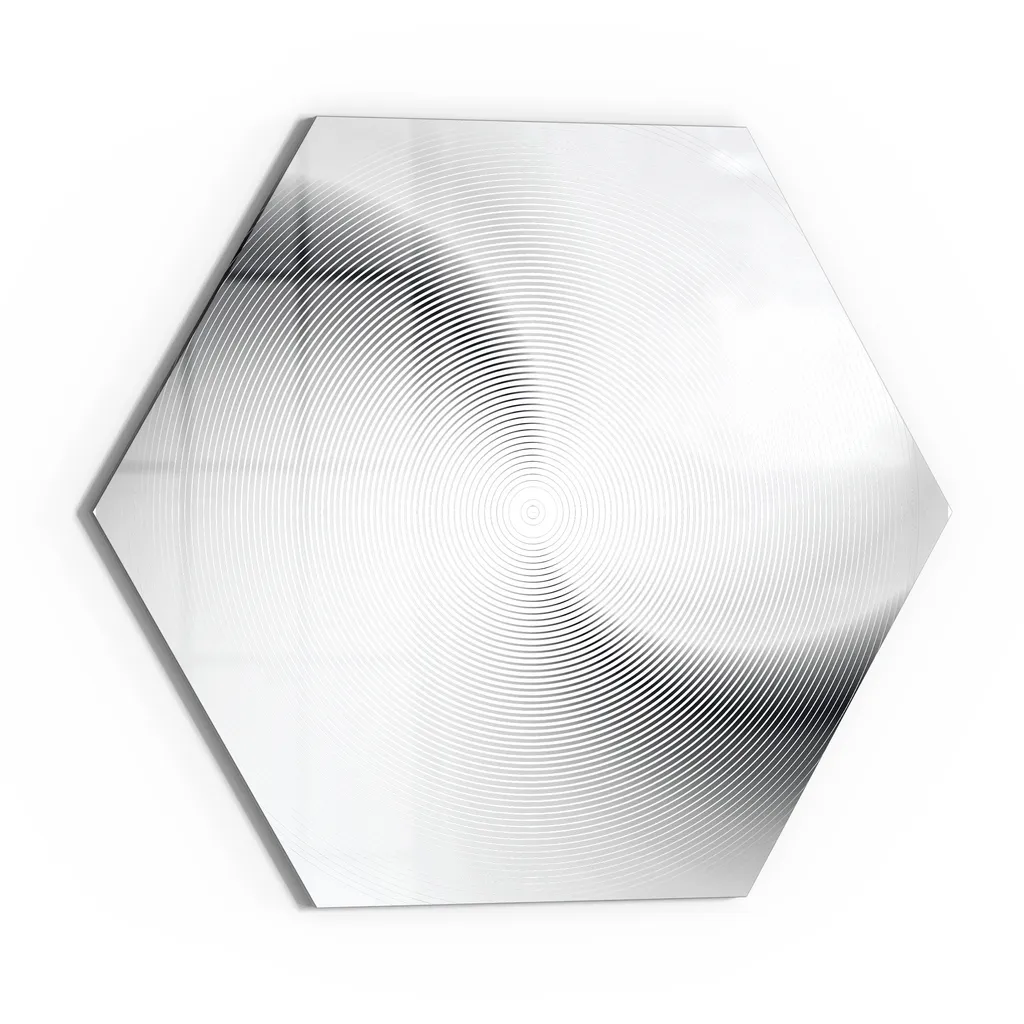 DEQORI Magnettafel Glas 40x35 cm 6-eckig 'Rundes Rillenmuster' beschreibbar Whiteboard